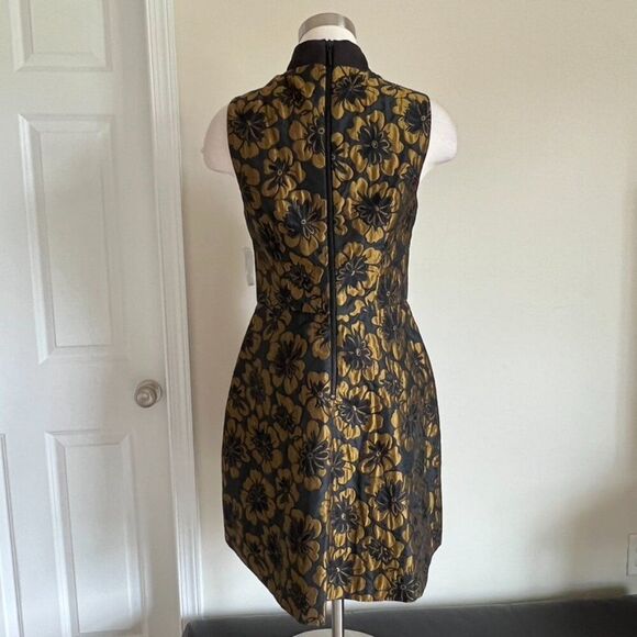 Rachel Roy Gold Floral Print Skater Dress – Size 8 - Picture 2 of 7